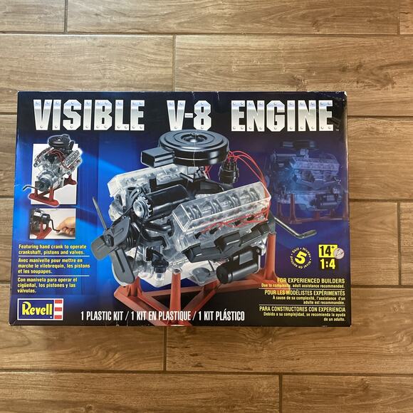 New Revell Visible V-8 Engine Model Kit Open Box - Picture 1 of 5